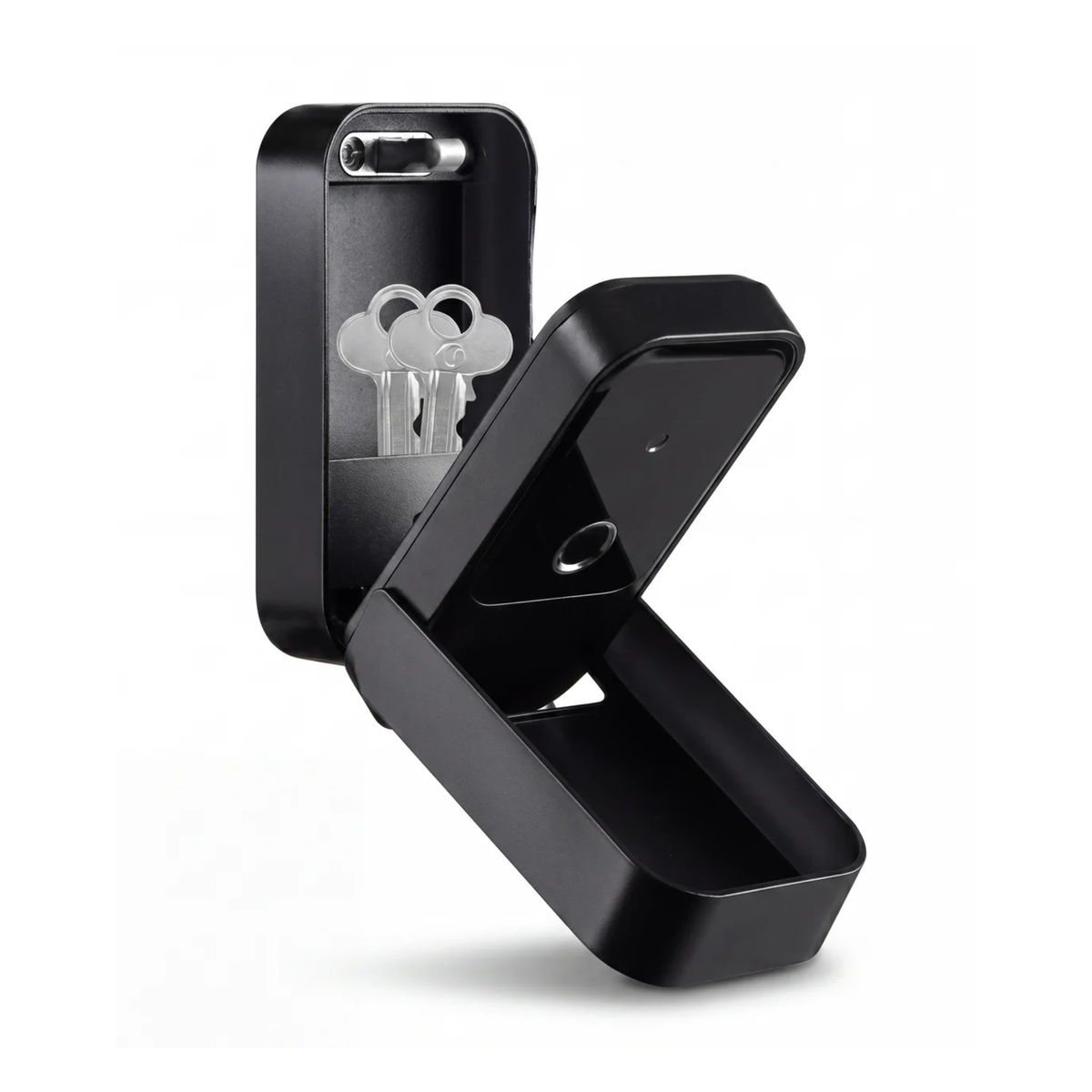 Smart Key Safe open, lid folded down with keys inside