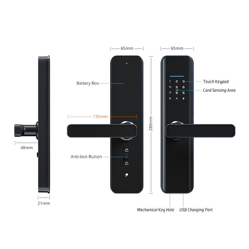 KS280 dimensions: 280mm tall x 65mm wide x 135mm handle reach