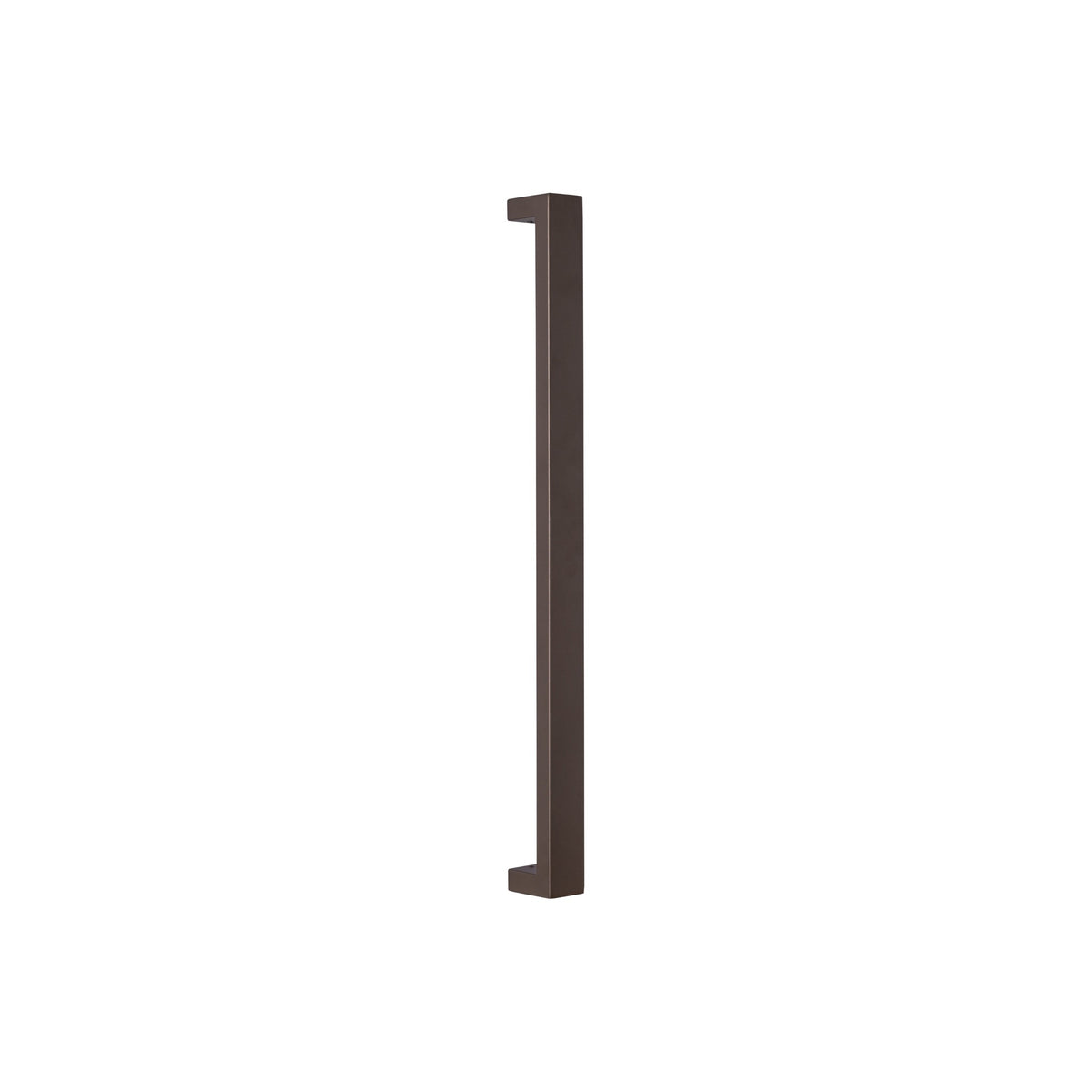 Rectangle Pull Handle 40x20mm in bronze powder coat, angled view showing the section depth