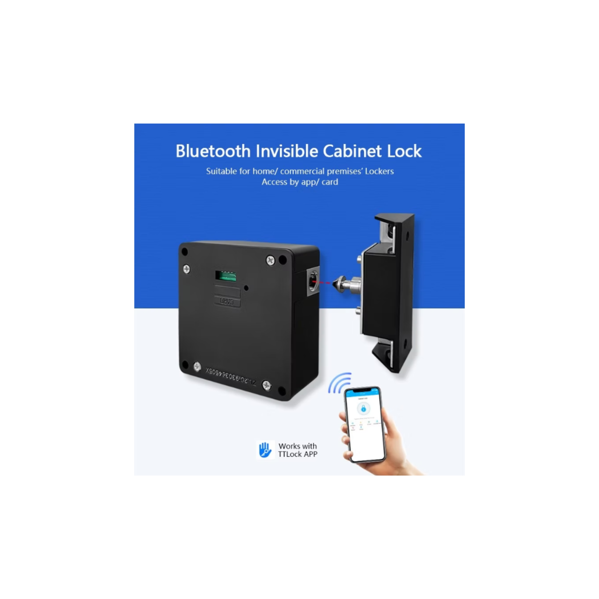 Bluetooth Invisible Cabinet Lock - works with TTLock app
