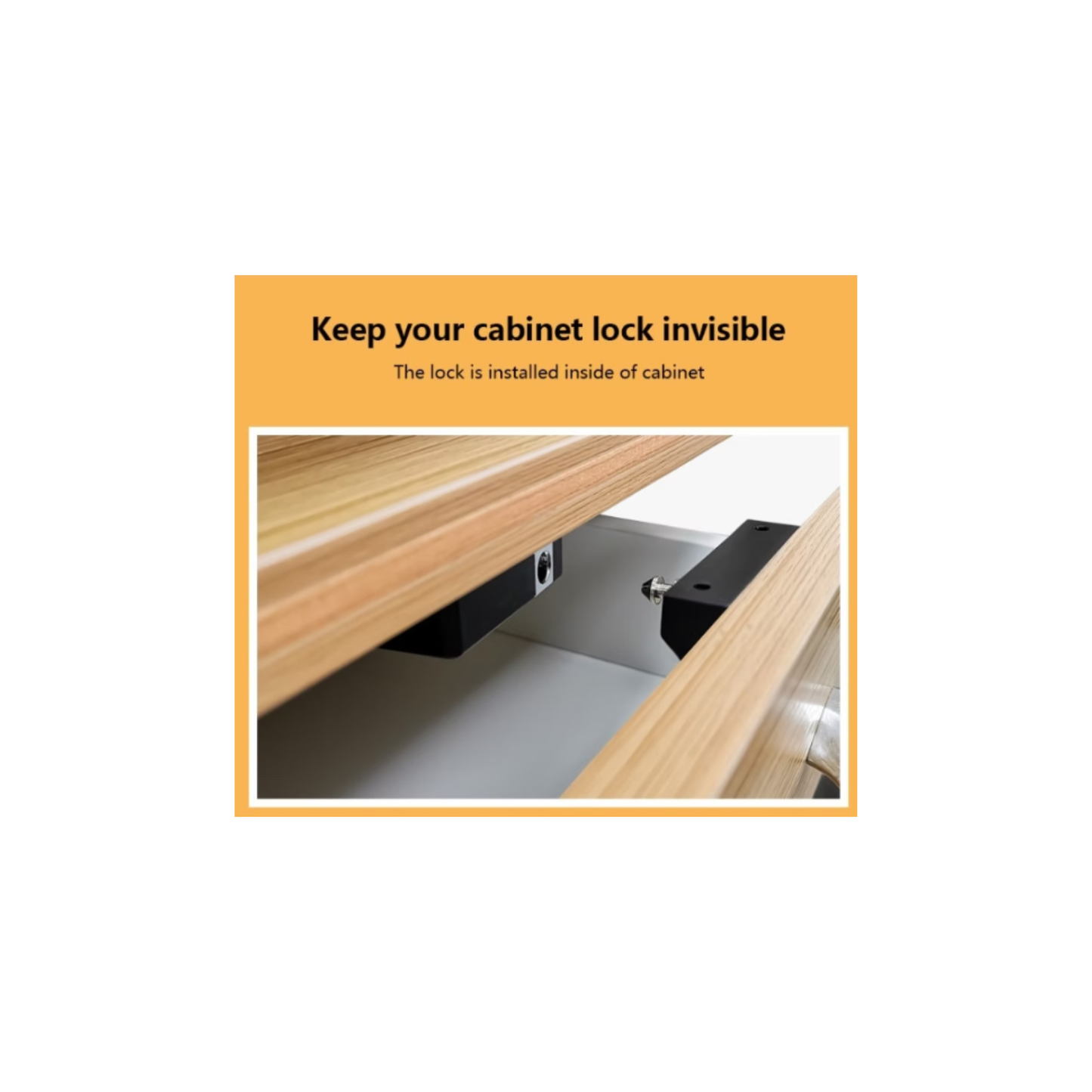 Smart Cupboard Lock installed invisibly inside cabinet
