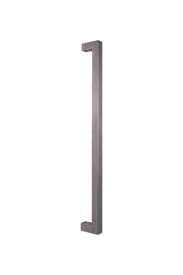 Straight Square Pull Handle 25mm in brushed 316 stainless steel front view