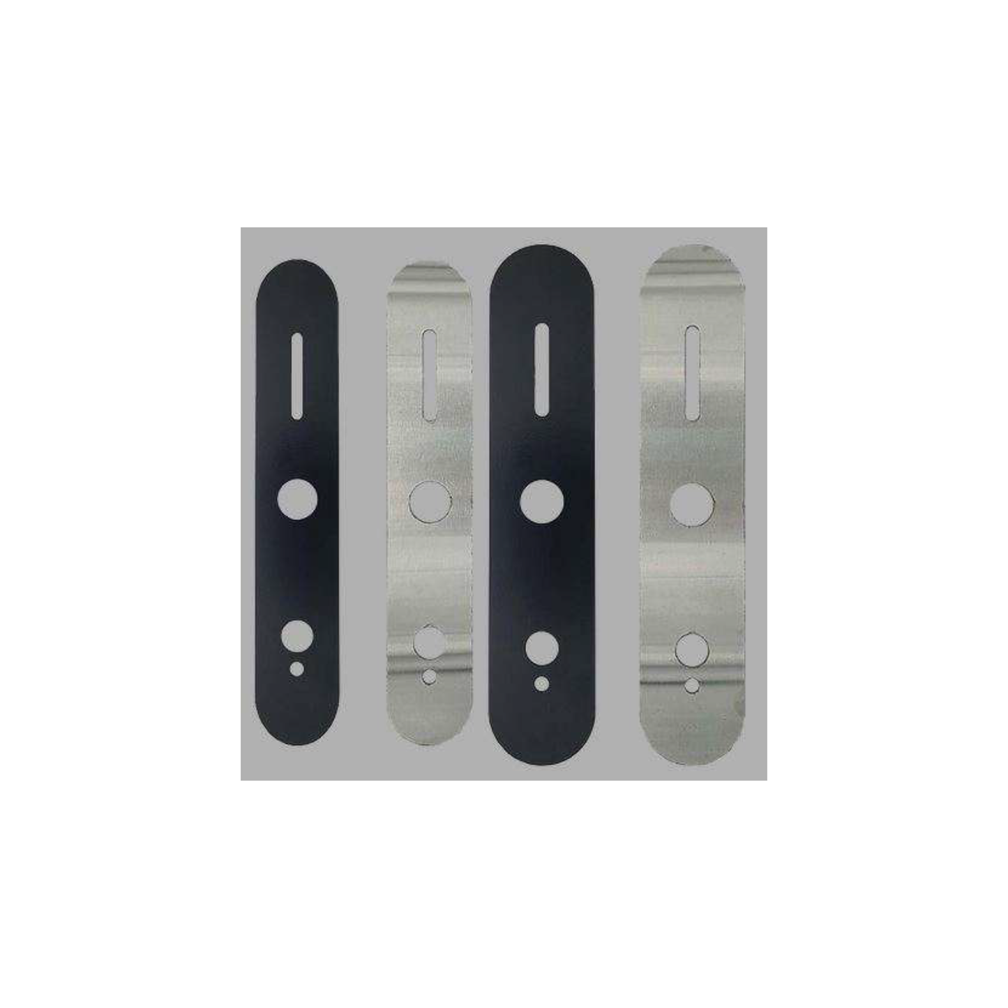 Lock Dress Plates in black and silver finishes - covers existing screw holes
