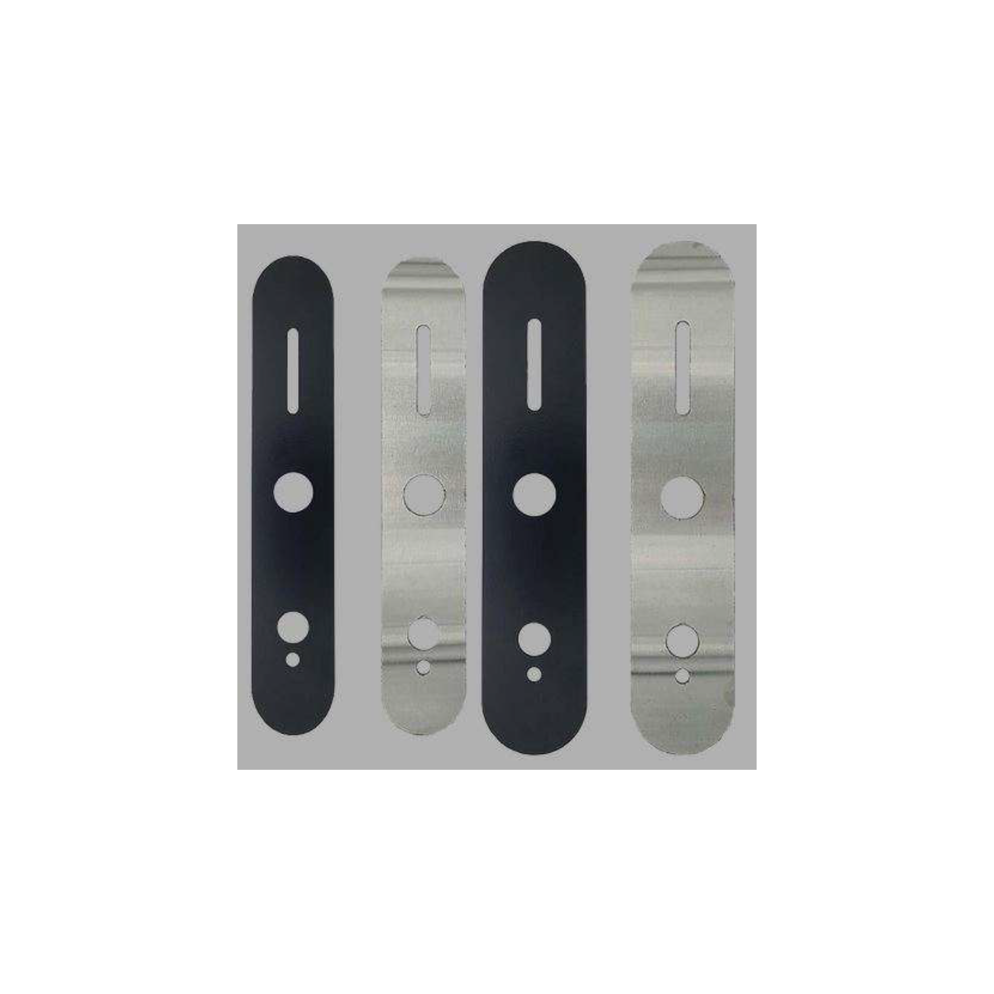 Lock Dress Plates in black and silver finishes - covers existing screw holes