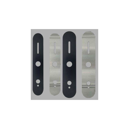 Lock Dress Plates in black and silver finishes - covers existing screw holes