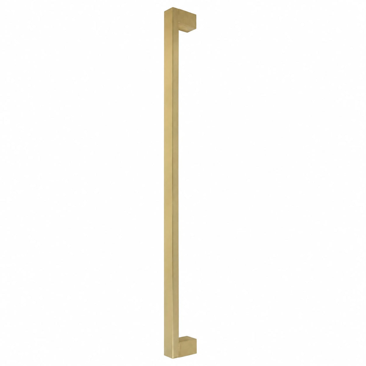 Straight Square pull handle 25mm in brass on a white background