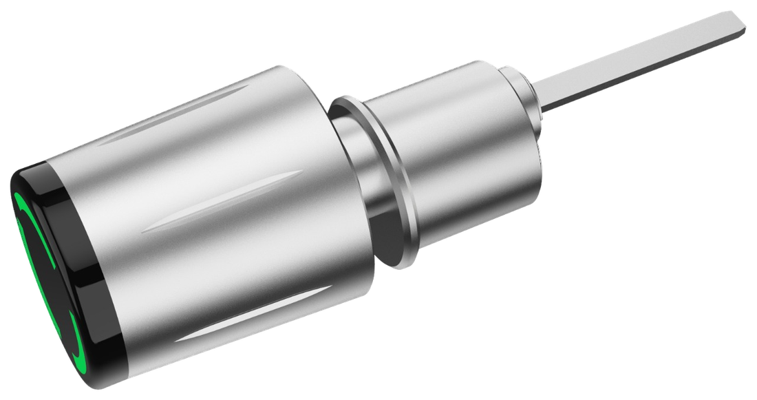 KS-201 Smart Rim Cylinder, reader end with the green ring and the tailpiece