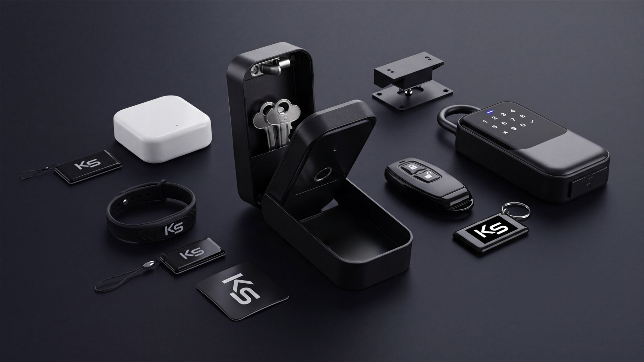 Smart lock accessories - fobs, key safe, remote and cards