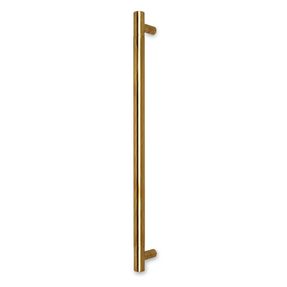 Round Tubular pull handle 32mm in tubular brass on a white background