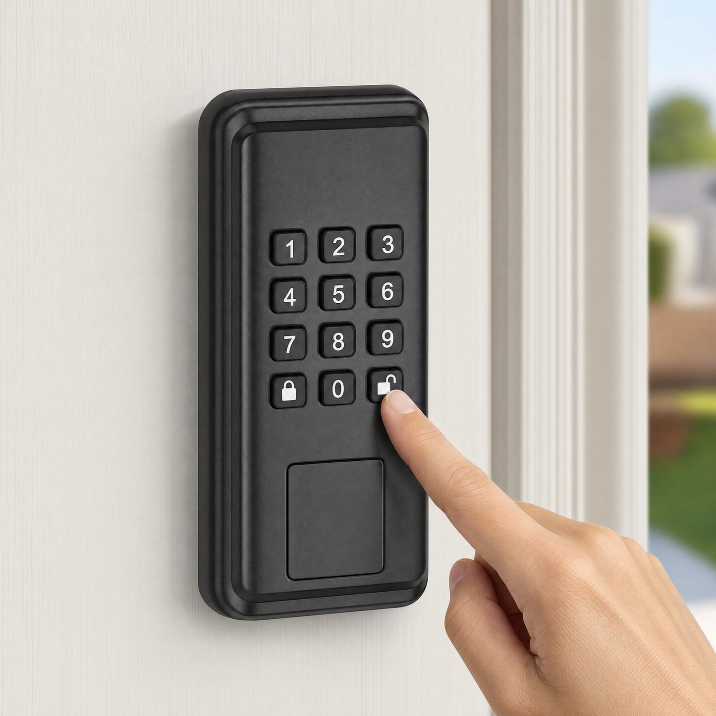 Access Control Keypad mounted by entrance