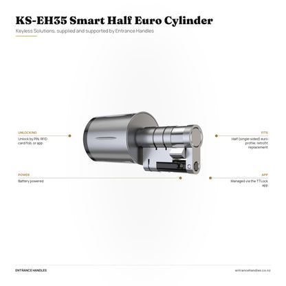 KS-EH35 Smart Half Euro Cylinder, specification diagram with the details from the product's own page
