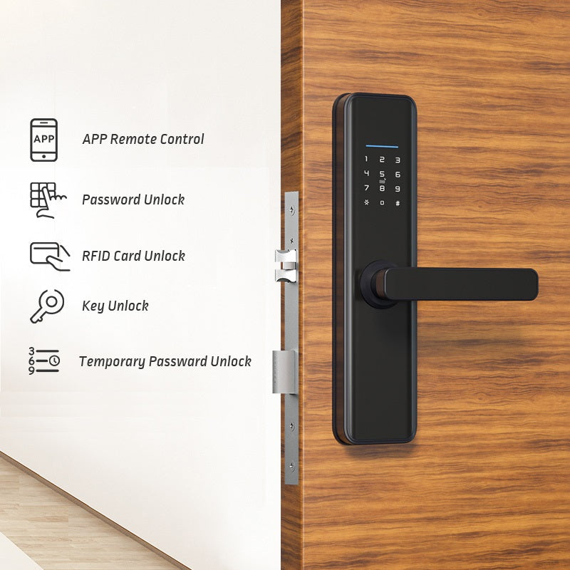 KS280 unlock options: app, password, RFID card, key, temporary passcode
