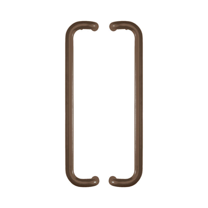 Round Offset Pull Handle 19mm in bronze-finished solid brass, a pair shown back to back with the offset legs facing inward
