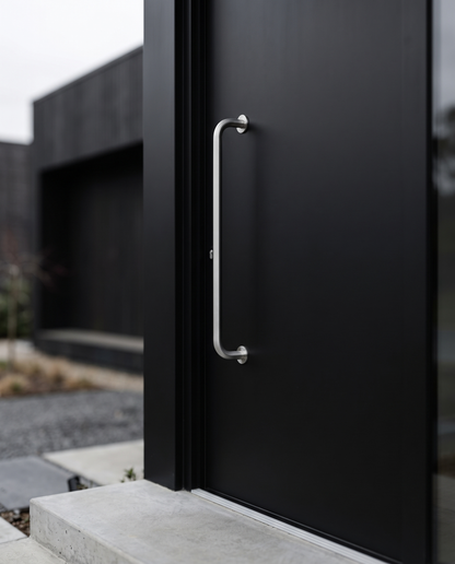 Round Offset Pull Handle 32mm (Pair) front door lifestyle shot