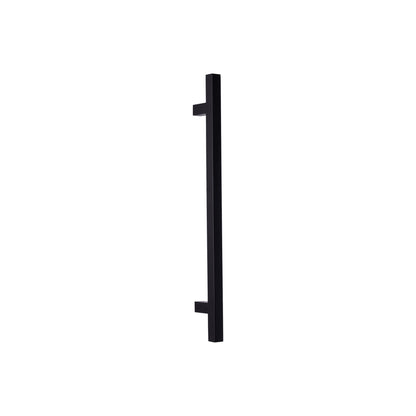 Square T-Bar Pull Handle 25mm in matt black powder coat, side view showing the T legs