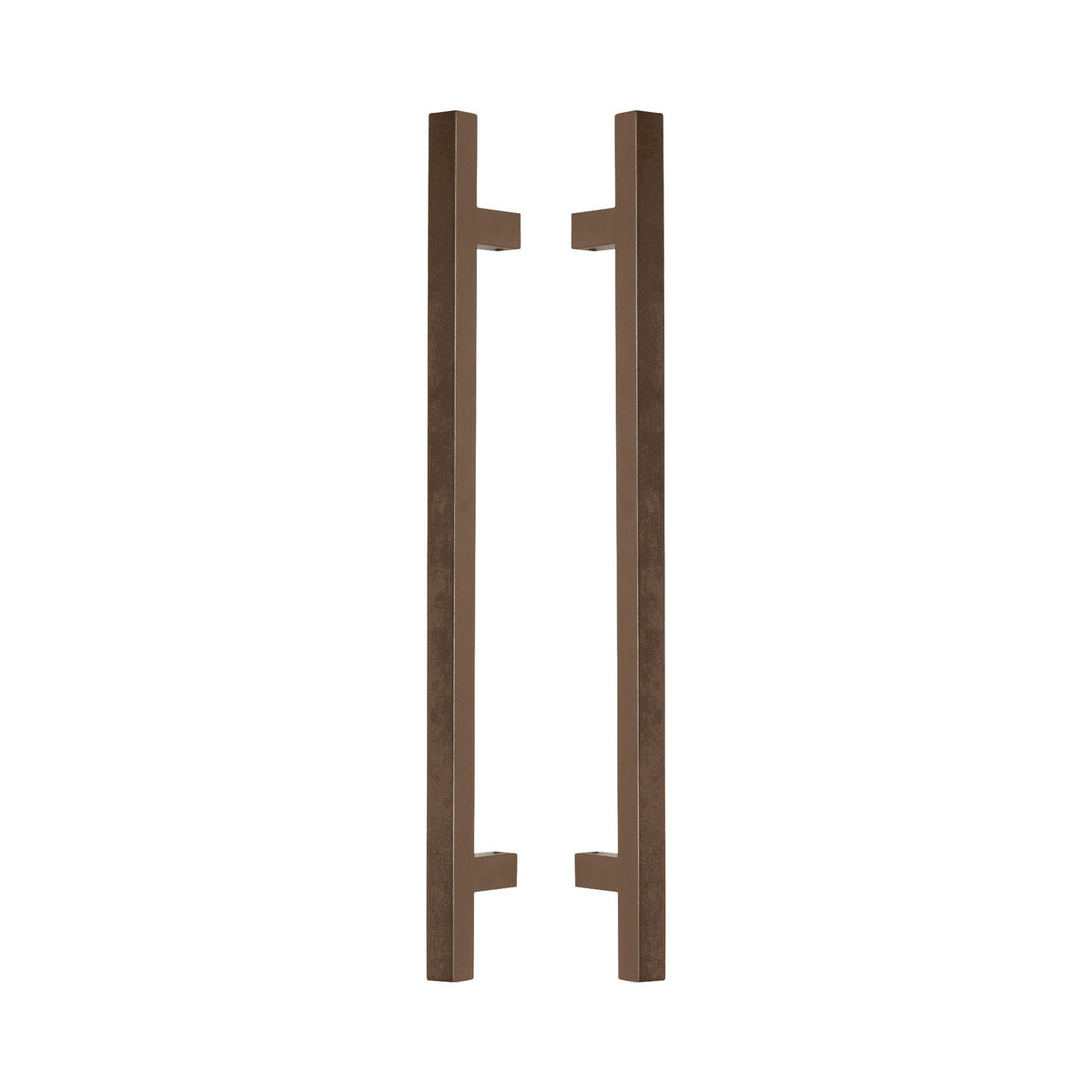 Square T-Bar Pull Handle 25mm in bronze-finished solid brass, a pair shown back to back with the T legs facing inward