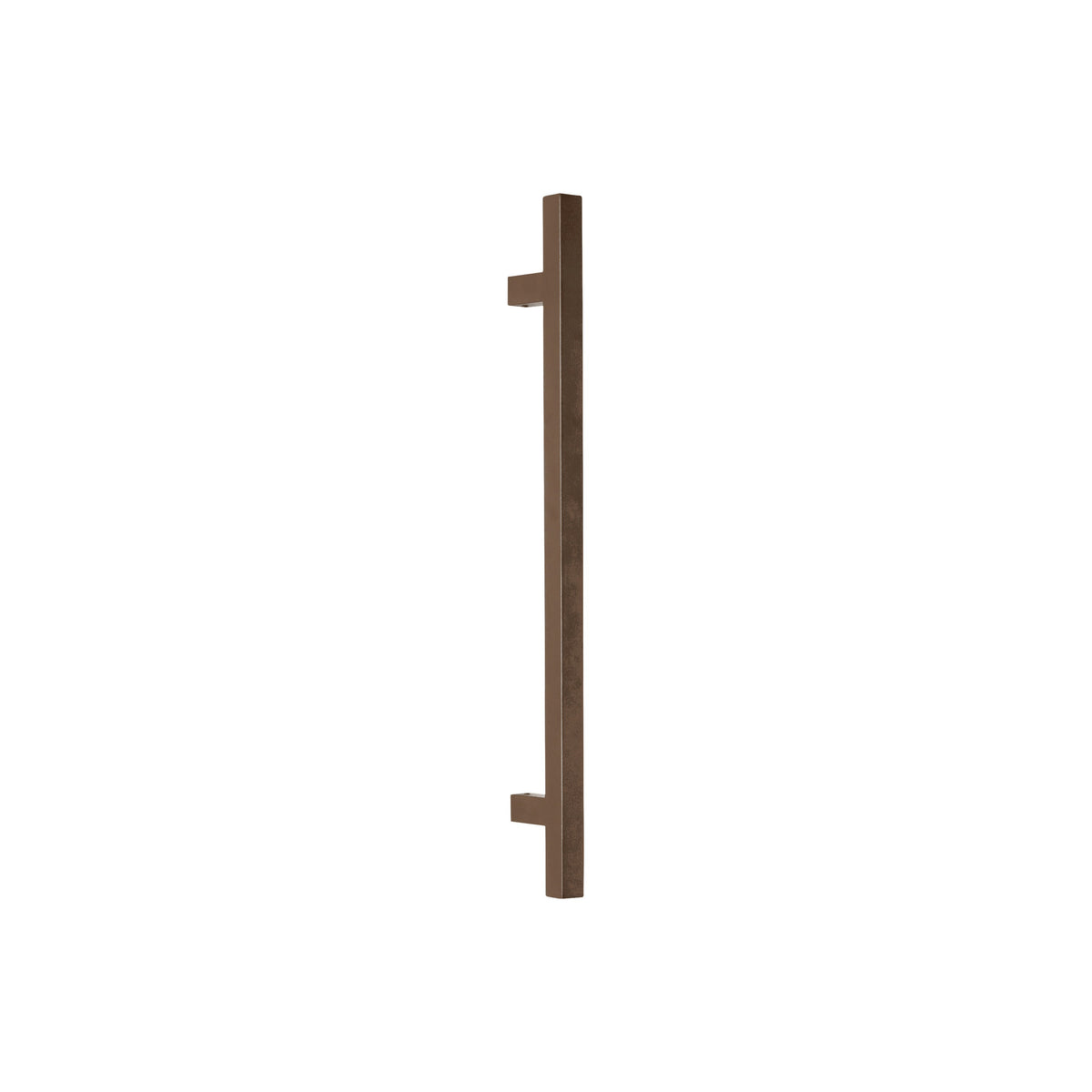 Square T-Bar pull handle 25mm in bronze, side view showing both square legs