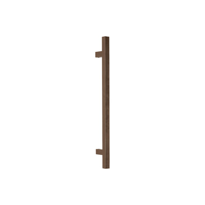 Square T-Bar pull handle 25mm in bronze, side view showing both square legs