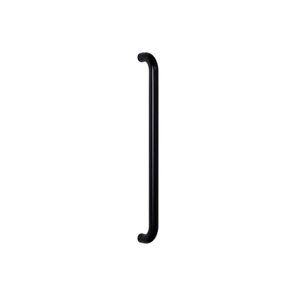 Straight D-Pull Handle 32mm in matt black powder coat, side view showing the full bend