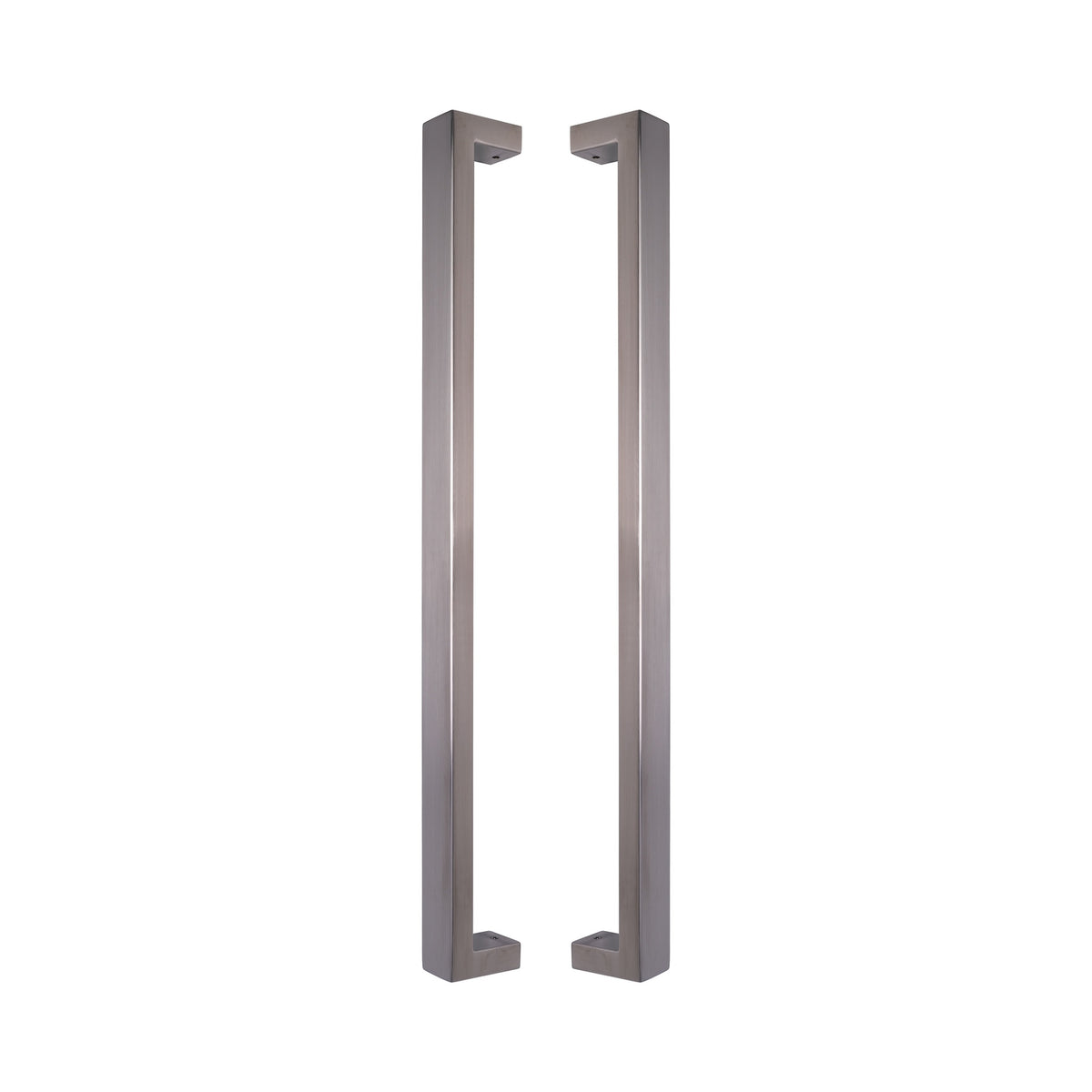 Rectangle Pull Handle 40x20mm in 316 marine-grade stainless, a pair shown back to back with the square legs facing inward