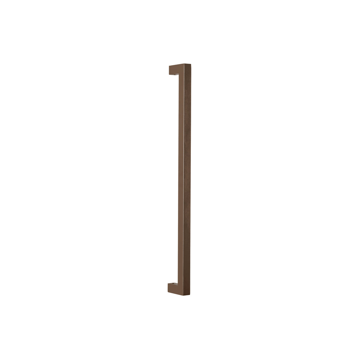 Straight Square Pull Handle 25mm in bronze-finished solid brass, angled view showing the square legs