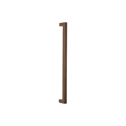 Straight Square Pull Handle 25mm in bronze-finished solid brass, angled view showing the square legs